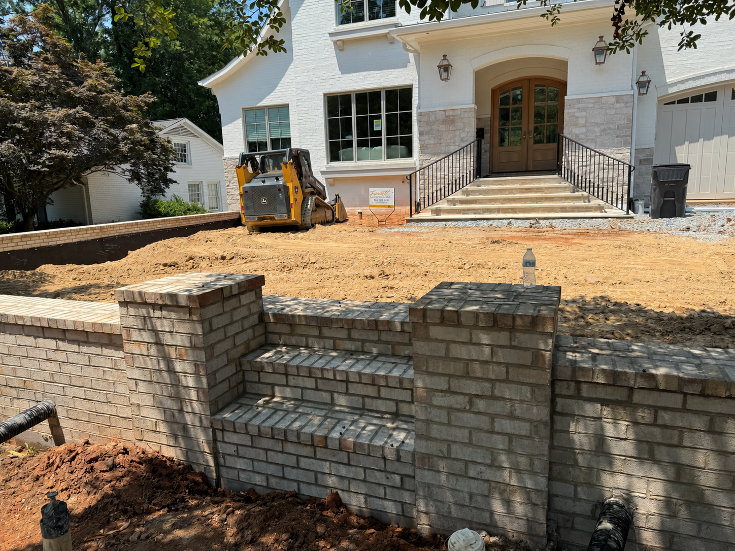 Retaining wall at sterling being built