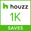A green square with the houzz logo and 1 k saves.